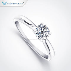 Tianyu Gemstone Silver Jewelry 925 Sterling 18k Gold Plated Moissanite Wedding Engagement S925 Rings for Women
