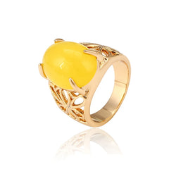 New Arrival Royal Stylish Ladies Jewelry Colorful Opal Oval Shaped Finger Ring