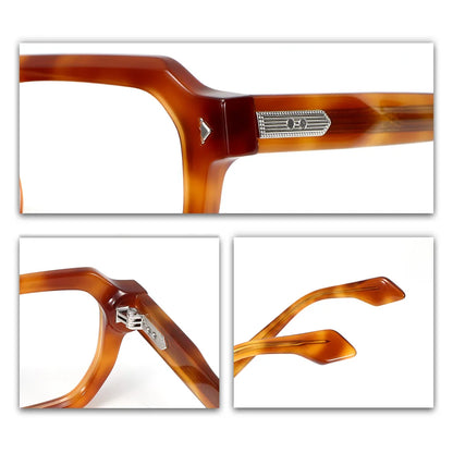 MCROONS Rectangle Acetate Glasses — Full Rim, Unisex