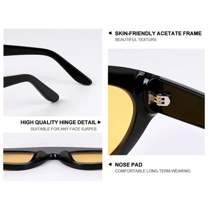 MCROONS Cat-Eye Acetate Polarized Sunglasses — UV400, Unisex