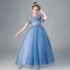 Wholesale Summer Kids Girls Formal Party Wear Clothing Dress Baby Girls' Ball Gown Evening Dresses Girls Dresses 2-12Years