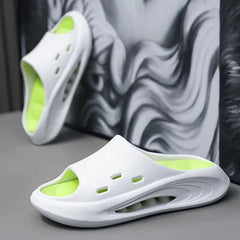 Evergreen Open Soft Waterproof EVA Slippers Massage Thick Soles Light Weight Anti-Slip Beach Sandals Cushioned Plaid