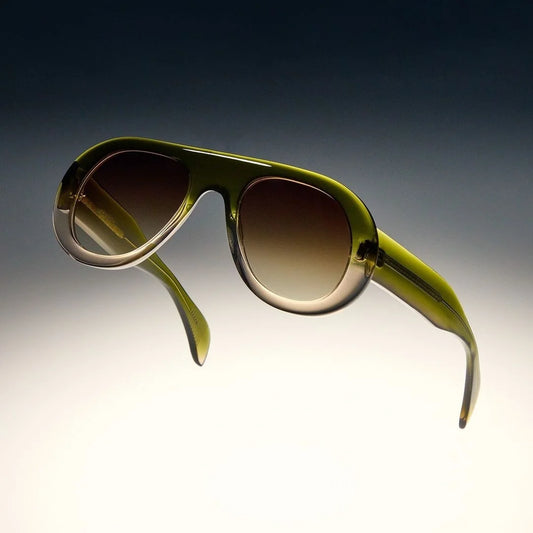 MCROONS Oversized Square Two-Tone Sunglasses — UV400 TAC Lens, Unisex