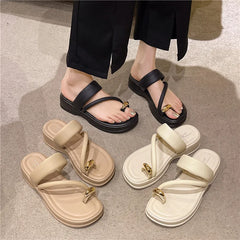 New Product Summer Fashion Ladies Thick Soled Slippers Heel Sandals Luxury Comfortable Platform For Women With Low Price