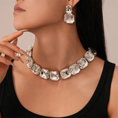 Best Selling High Quality Party Fashion Fancy Large Statement Necklace Stone Earrings Trendy Exaggerated Jewelry Set for Women