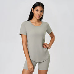 Xsunwing Wholesale Recycled Sustainable Eco Friendly Fitness Yoga Wear Gym Activewear Top Sportswear Women Sport Shirts WDQ075