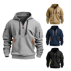 New Autumn Multiple Pockets High Quality Zip up Hoodies Men Clothes Men's Hoodies & Sweatshirts