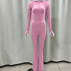 Set  Ladies Outfits Workout Fitness Jogger Leggings Set Yoga Jacket Flare Pant Women Tracksuit Set