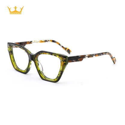 MCROONS Geometric Acetate Glasses — Full Rim, Unisex