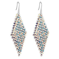 Xuping Luxury Geometry Rhinestone Beautiful Drop Austrian Crystal Statement Earrings, Crystals