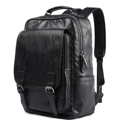 14 Inch Laptop Bags for Men Business Bag Vintage Waterproof Men Travel PU Leather Laptop Backpack