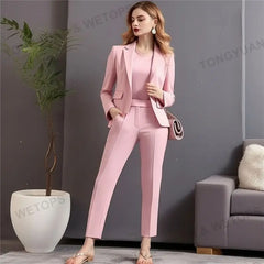 Custom Apparel  2 Pieces Fashion Women Formal Business Suit Design Elegant Ladies Office Suits