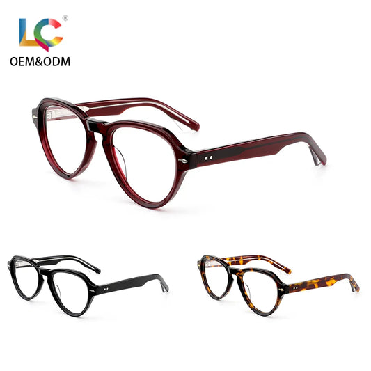 MCROONS Round Acetate Anti-Blue Light Glasses — Unisex