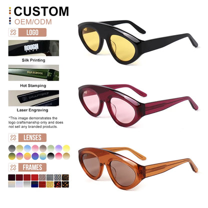 MCROONS Cat-Eye Acetate Polarized Sunglasses — UV400, Unisex