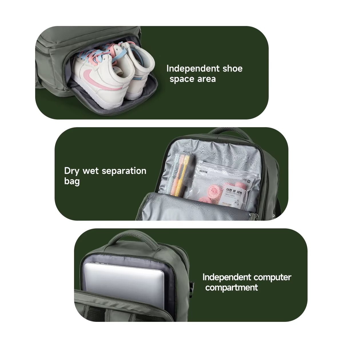 Anti - Theft Mochilas Waterproof Unisex Carry on Travel Backpack Large Capacity Overnight Travel Backpack - MCROONS.COM