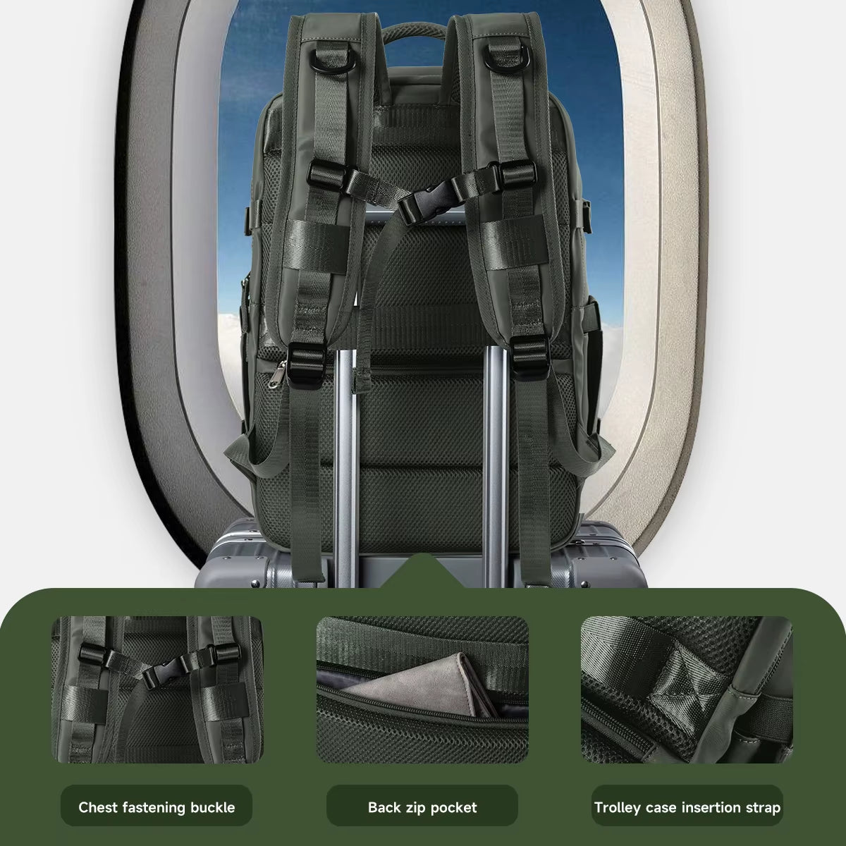 Anti - Theft Mochilas Waterproof Unisex Carry on Travel Backpack Large Capacity Overnight Travel Backpack - MCROONS.COM