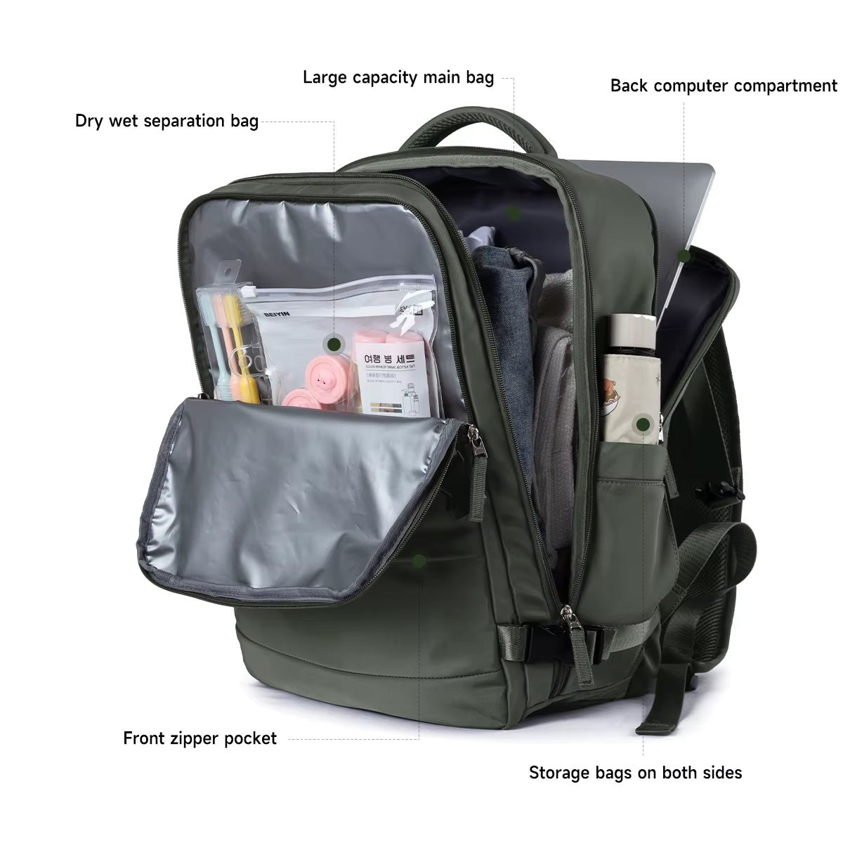 Anti - Theft Mochilas Waterproof Unisex Carry on Travel Backpack Large Capacity Overnight Travel Backpack - MCROONS.COM