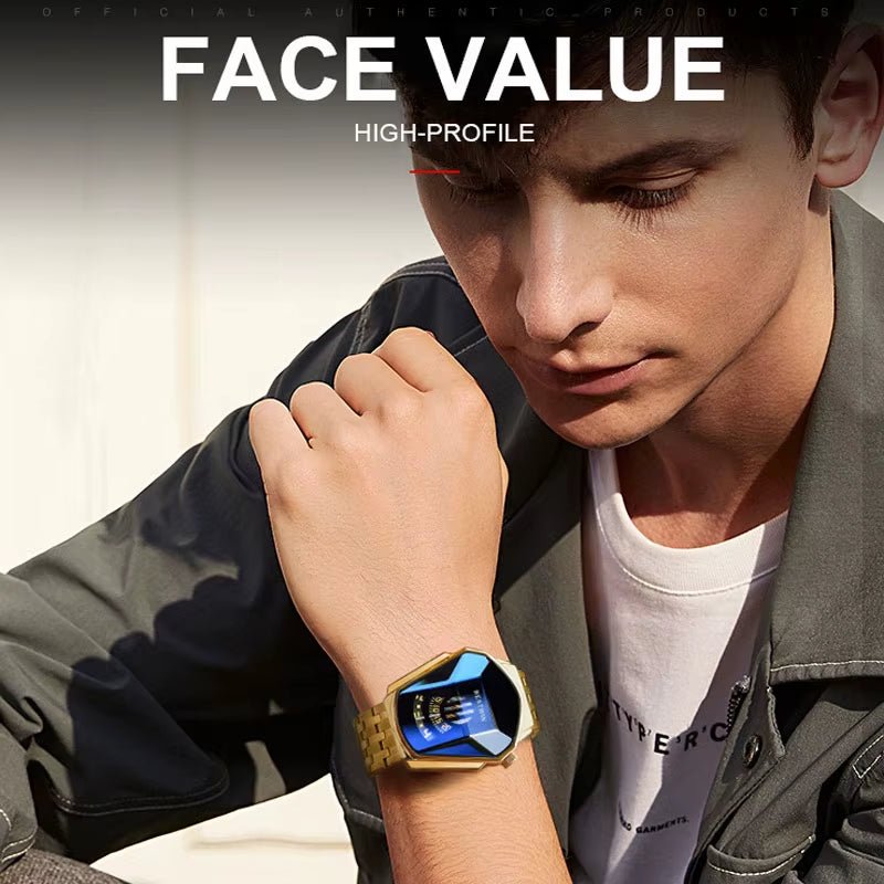 BESTWIN High - Tech Feeling Waterproof Japan Quartz Movement Watch Cool Snake Shape Dial Stainless Steel Strap Men'S Watches - MCROONS.COM