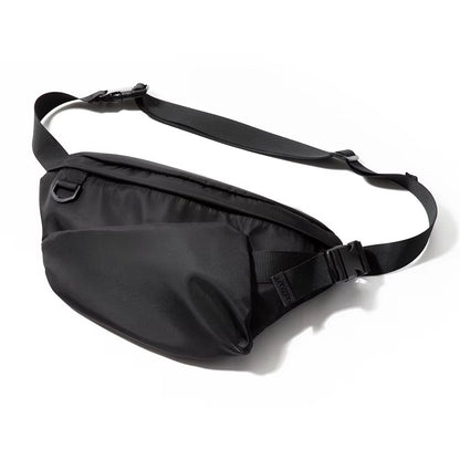 Black Waterproof Crossbody Bags for Men Travel Single Shoulder Bag Men Belt Bag Fanny Pack - MCROONS.COM