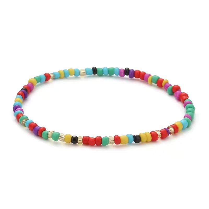 Bohemian Beach Anklets Jewelry Statement Handmade Beaded Anklet Beautiful Multicolor Rice Bead Anklet for Women Girls - MCROONS.COM