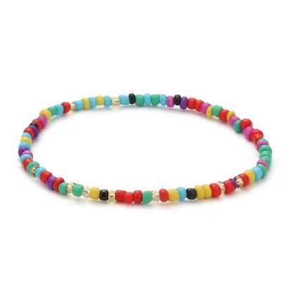 Bohemian Beach Anklets Jewelry Statement Handmade Beaded Anklet Beautiful Multicolor Rice Bead Anklet for Women Girls - MCROONS.COM