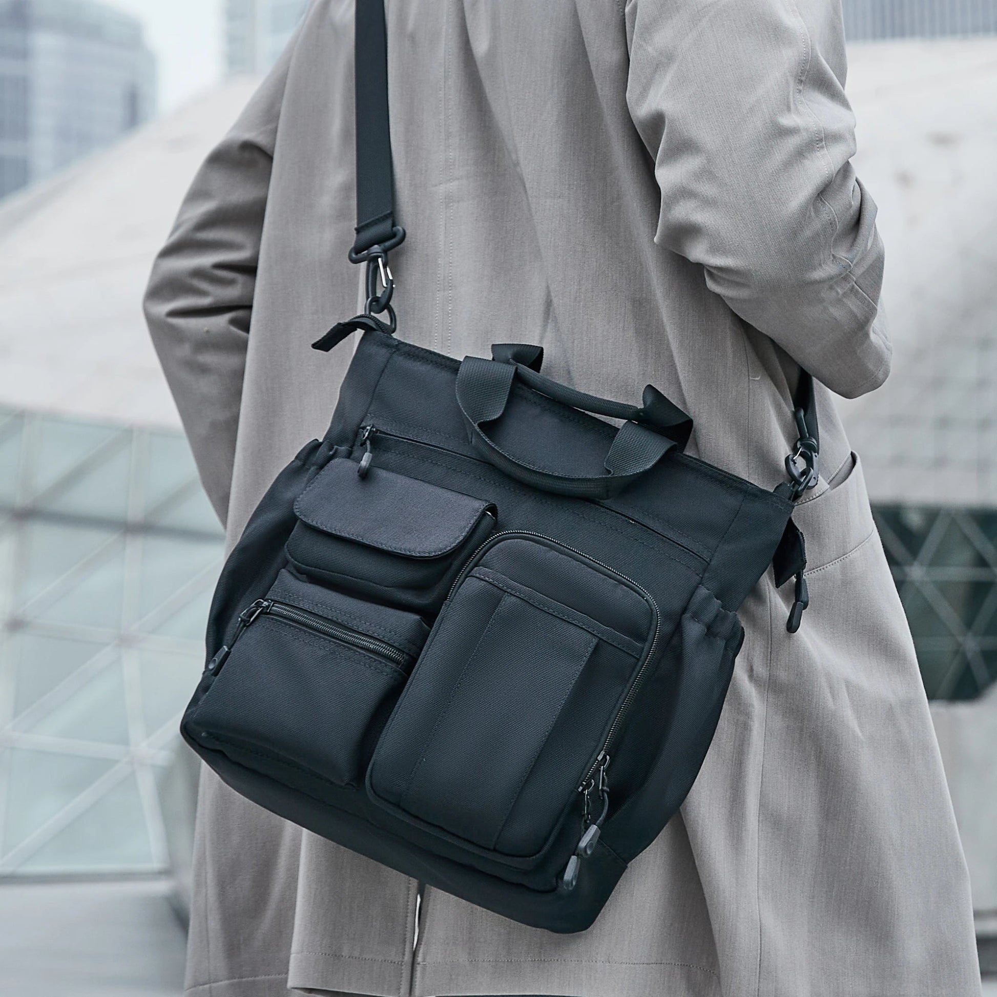 Business Briefcase Bags for Men Messenger Bag Fit 14 Inch Laptop Shoulder Bags - MCROONS.COM