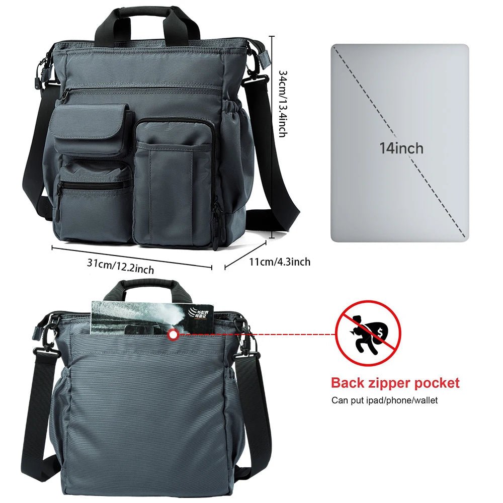 Business Briefcase Bags for Men Messenger Bag Fit 14 Inch Laptop Shoulder Bags - MCROONS.COM