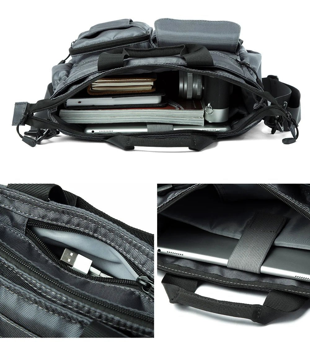 Business Briefcase Bags for Men Messenger Bag Fit 14 Inch Laptop Shoulder Bags - MCROONS.COM