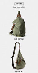 Canvas Outdoor Bags for Men Shoulder Crossbody Bag Walking Hiking Chest Sling Bags