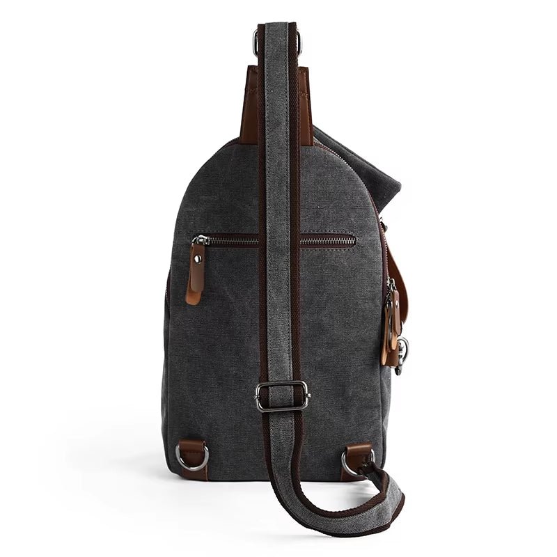 Canvas Outdoor Bags for Men Shoulder Crossbody Bag Walking Hiking Chest Sling Bags - MCROONS.COM