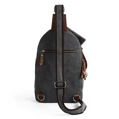 Canvas Outdoor Bags for Men Shoulder Crossbody Bag Walking Hiking Chest Sling Bags - MCROONS.COM