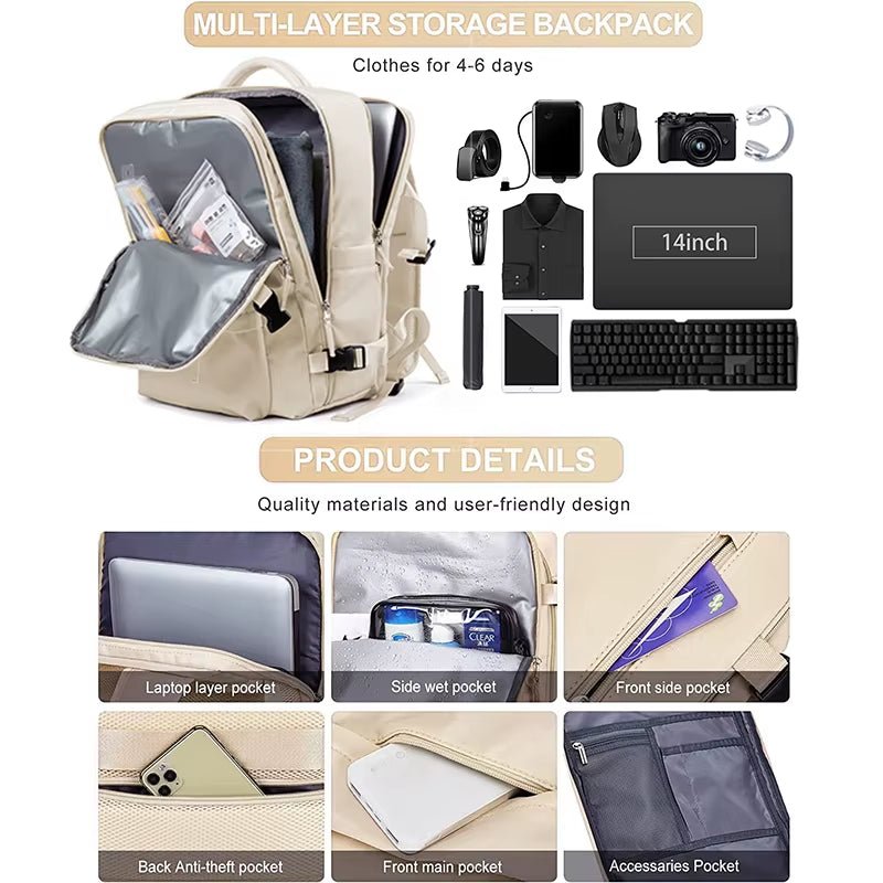 Carry on Large Travel Backpack Mochilas Airline Flight Approved Daypack Travel Backpack Bags - MCROONS.COM