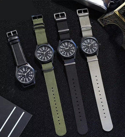 Chic Nylon Leather Quartz Watches Men Movement Watches Wrist Waterproof Minimalist Sports Wristwatch - MCROONS.COM