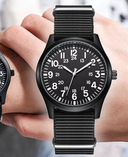 Chic Nylon Leather Quartz Watches Men Movement Watches Wrist Waterproof Minimalist Sports Wristwatch - MCROONS.COM