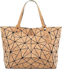 Cork Shoulder Bag for Women & Girl Tote Beach Bag Women Gift Geometric Tote Bag