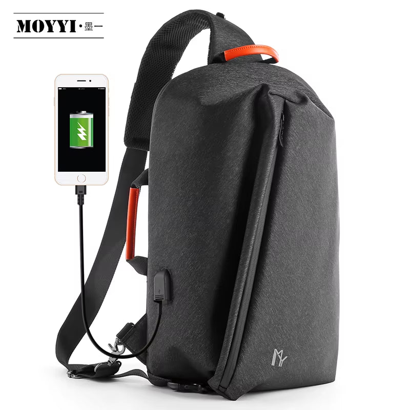 Crossbody Sling Backpack for Men and Women Lightweight Shoulder Backpack with USB Charge - MCROONS.COM