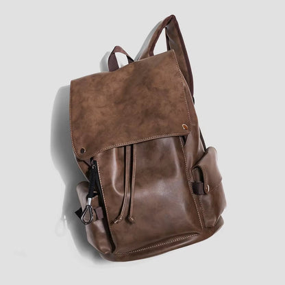 Custom PU Backpack Casual Bag for Men Laptop Backpack Leisure Bag Waterproof Fashion Men Leather Backpack - MCROONS.COM