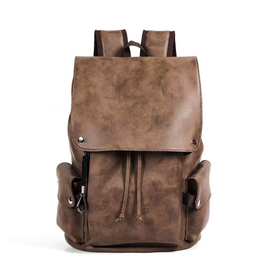 Custom PU Backpack Casual Bag for Men Laptop Backpack Leisure Bag Waterproof Fashion Men Leather Backpack - MCROONS.COM