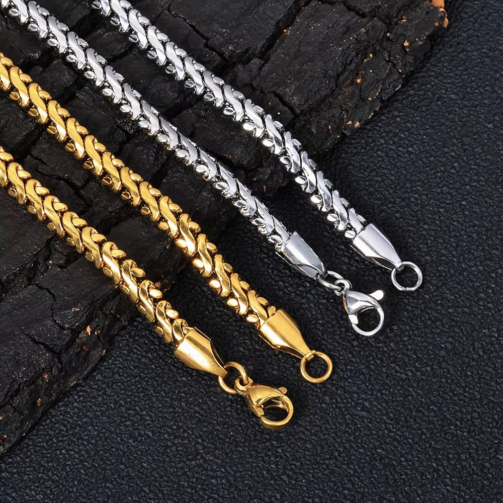 Custom Thin Cuban Link Necklace Gold Plated Stainless Steel Waterproof Hip Hop Style High Quality Jewelry - MCROONS.COM