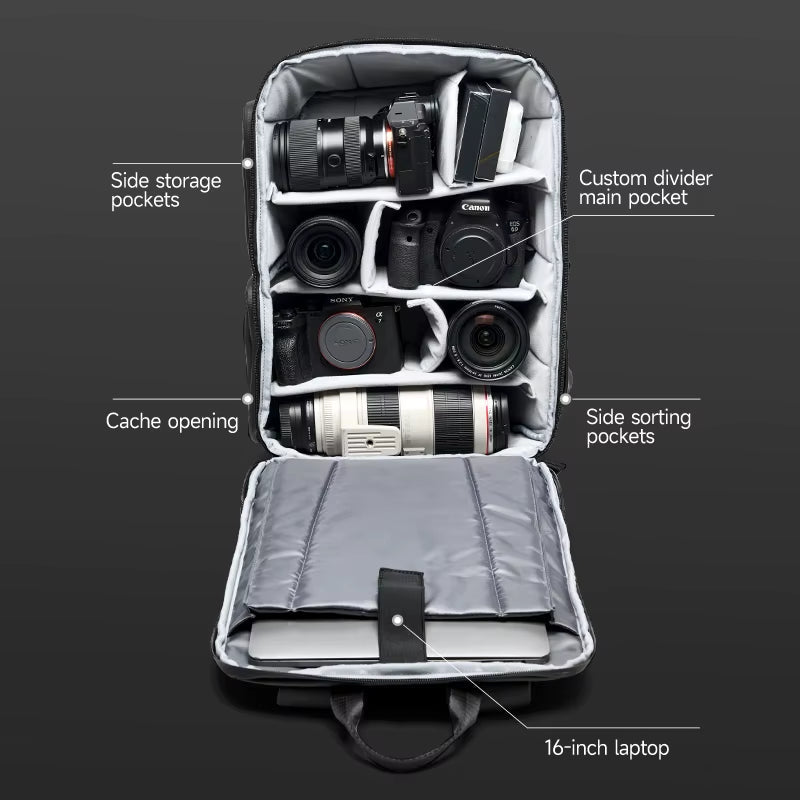 Custom Waterproof Travel Video Camera Backpack Large Instant Camera Bag Slr Photography Digital Video Bags for Camera - MCROONS.COM