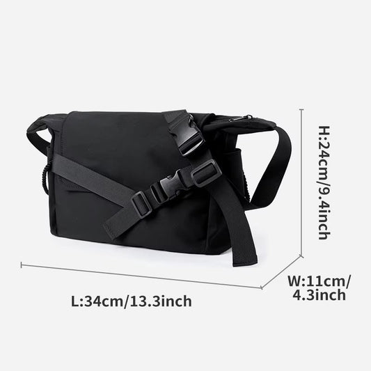Customizable Men'S Crossbody Bag 12.9" Oxford Flap Messenger Bag Daily Life Waterproof Chest Bag - MCROONS.COM
