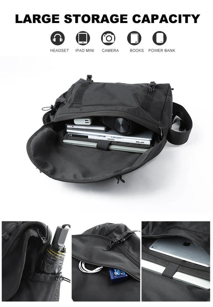 Customized 13 Inch Laptop Messenger Bag Outdoor Travel Sling Shoulder Bags Daily Men Crossbody Bag for Business - MCROONS.COM