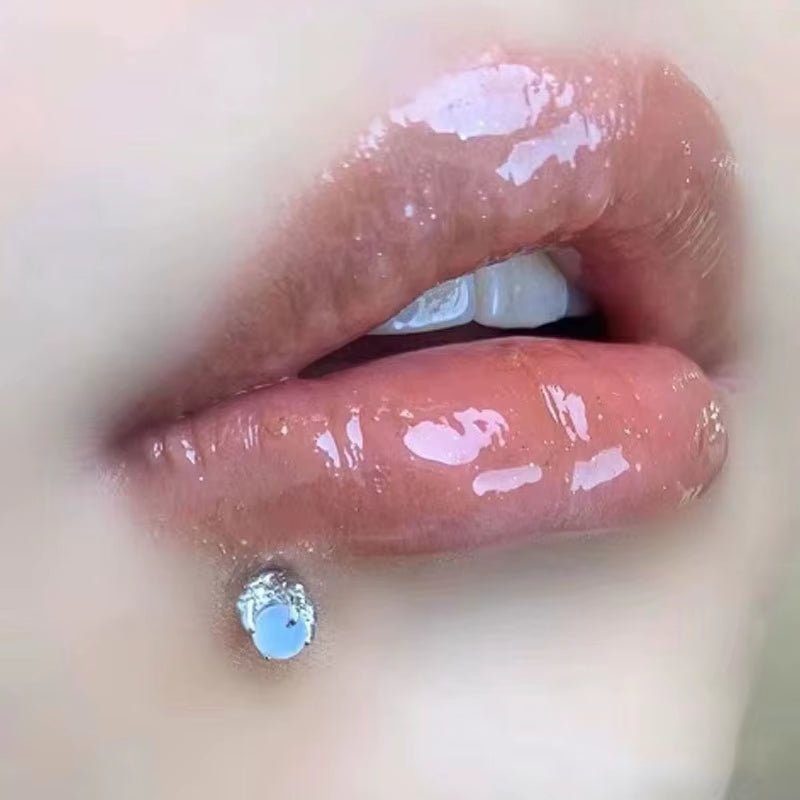 Elegant Dragon Claw Labret Lip Ring with Opalite Center Surgical Steel Fits Cartilage & Helix Earrings Perfect for Casual Attire - MCROONS.COM