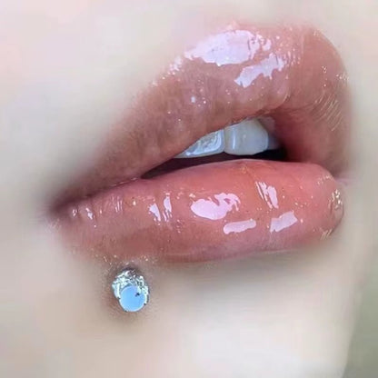 Elegant Dragon Claw Labret Lip Ring with Opalite Center Surgical Steel Fits Cartilage & Helix Earrings Perfect for Casual Attire - MCROONS.COM