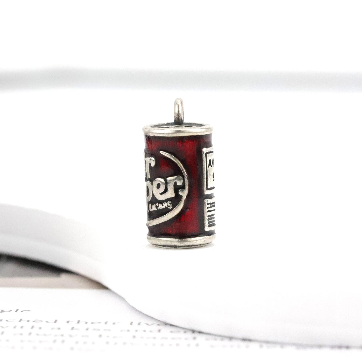 Enamel "Dr Pepper" Charm 925 Sterling Silver DIY Cute Food Series Fashion Charm for Women and Children Jewelry Making - MCROONS.COM