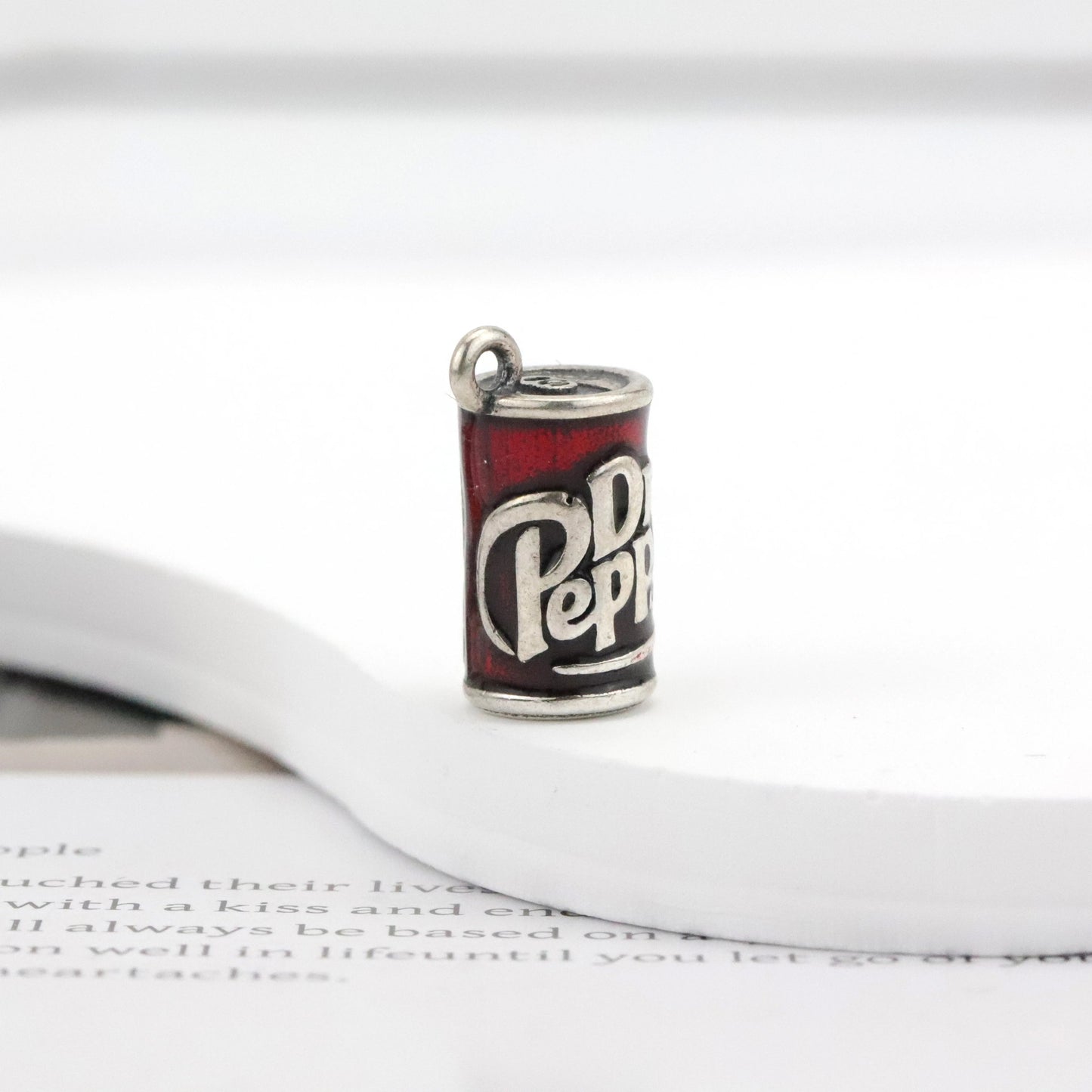 Enamel "Dr Pepper" Charm 925 Sterling Silver DIY Cute Food Series Fashion Charm for Women and Children Jewelry Making - MCROONS.COM