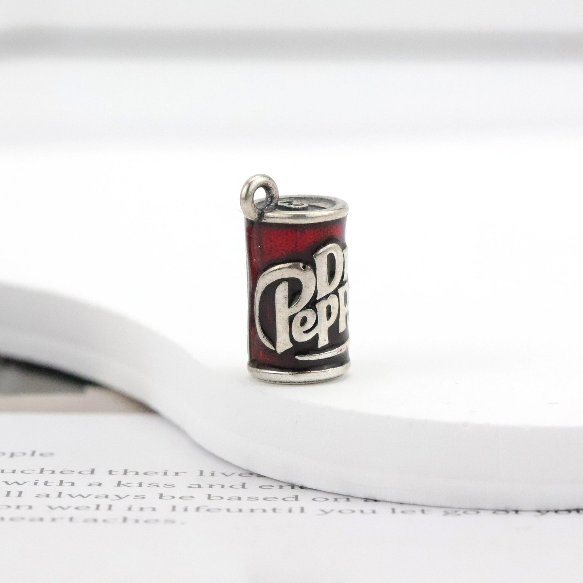Enamel "Dr Pepper" Charm 925 Sterling Silver DIY Cute Food Series Fashion Charm for Women and Children Jewelry Making - MCROONS.COM