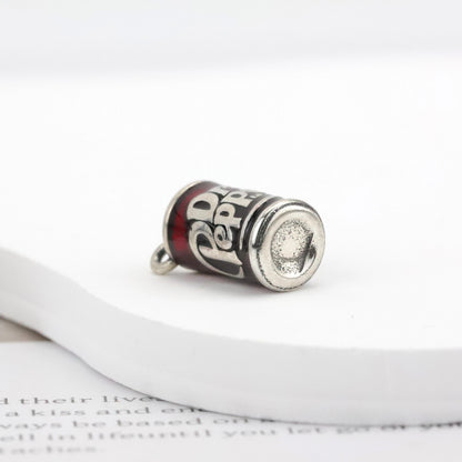 Enamel "Dr Pepper" Charm 925 Sterling Silver DIY Cute Food Series Fashion Charm for Women and Children Jewelry Making - MCROONS.COM
