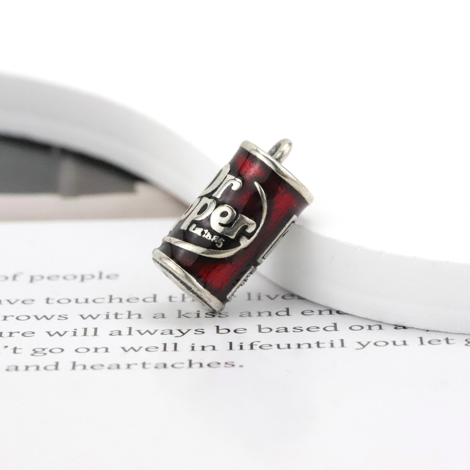 Enamel "Dr Pepper" Charm 925 Sterling Silver DIY Cute Food Series Fashion Charm for Women and Children Jewelry Making - MCROONS.COM