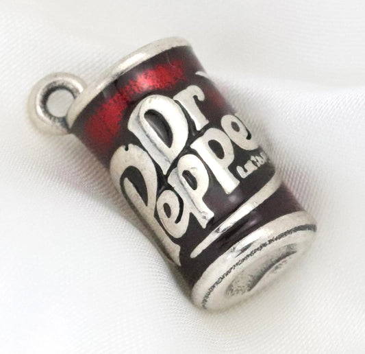 Enamel "Dr Pepper" Charm 925 Sterling Silver DIY Cute Food Series Fashion Charm for Women and Children Jewelry Making - MCROONS.COM